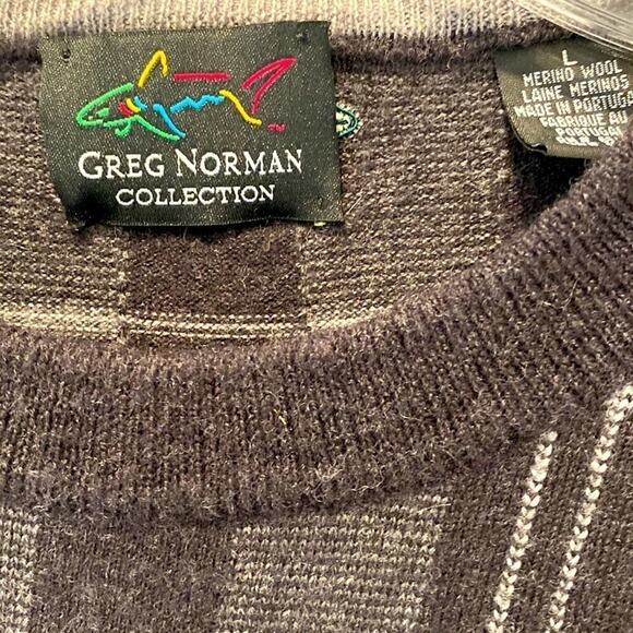 Mens sweater Greg Norman 100% fine Merino Wool sweater Brown Gray plaid L
Cc - Picture 3 of 11
